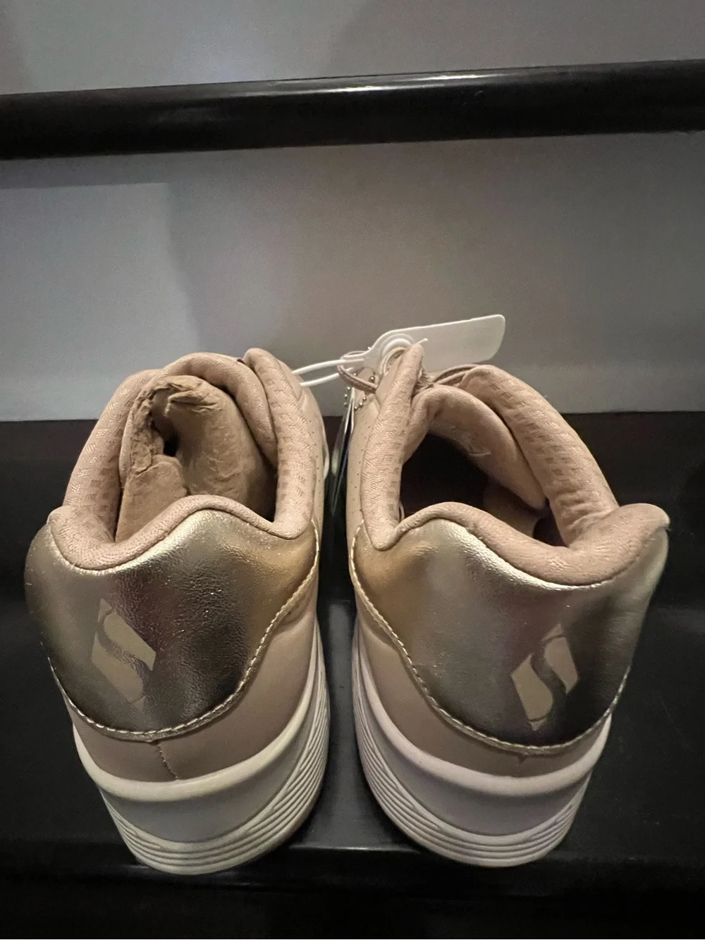 Skechers Uno Shimmer Away Womens Size 9 Beige Athletic Running Shoes Sneakers